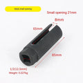 Black chromium vanadium steel oxygen sensor sleeve tool for 22mm nuts.
