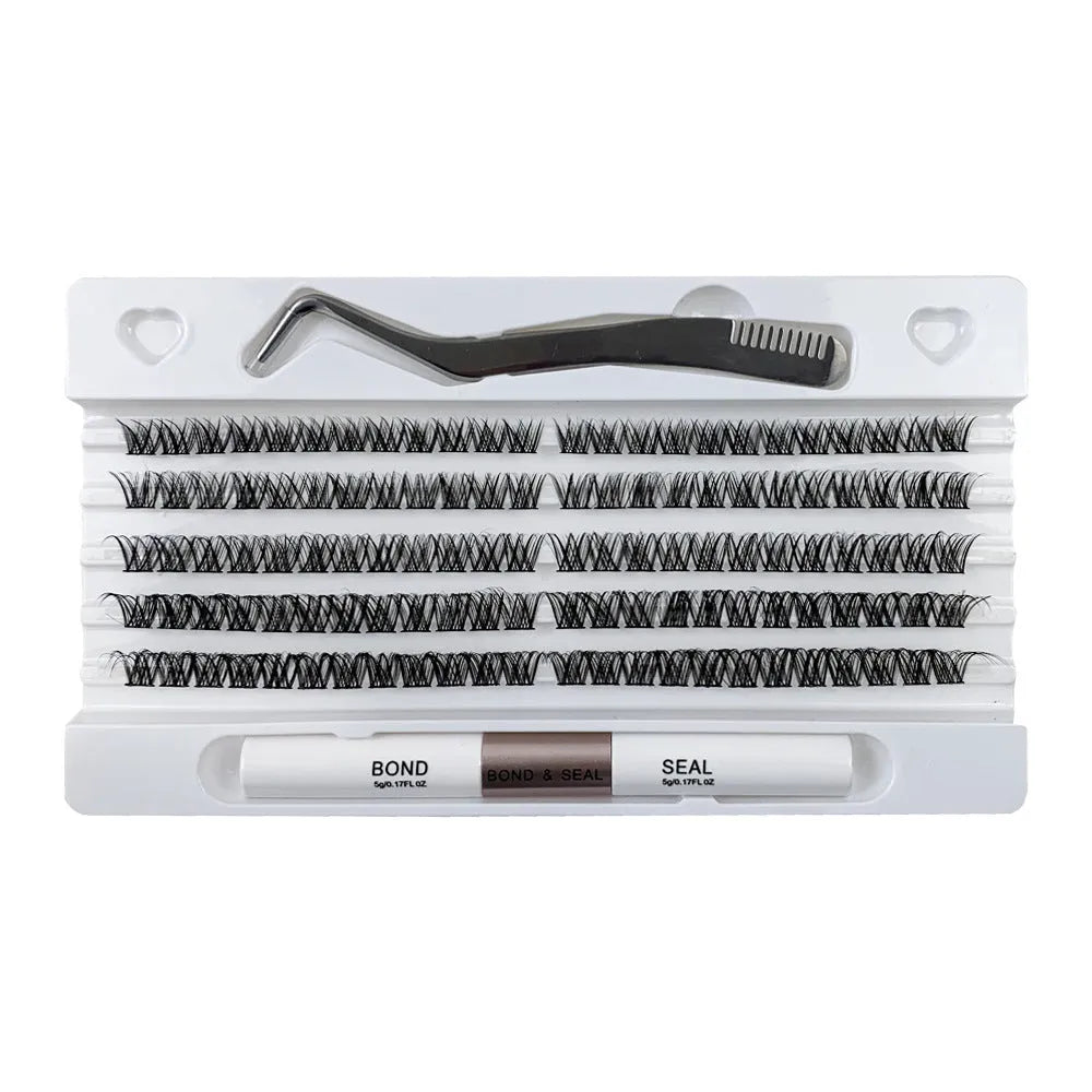 Self-grafting single cluster eyelash set in high imitation material, 20 cm length, with multiple cluster formats