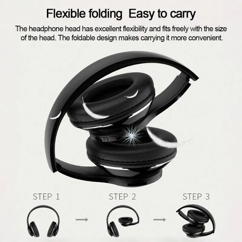 Black Explosive Sound Bluetooth 5.0 over-ear headset with microphone.
