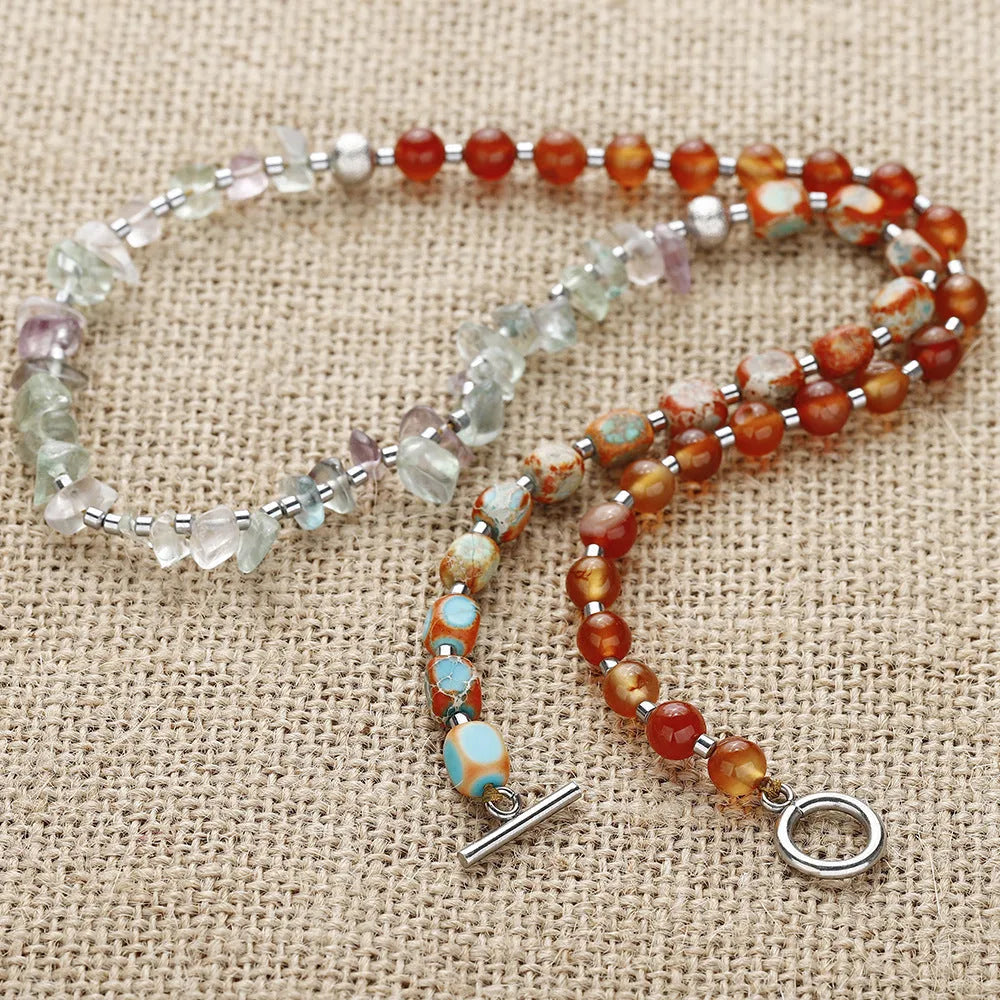 Red agate hand-woven bracelet with geometric beads and texture design
