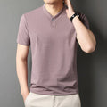 Men's short sleeve T-shirt with zipper detail in chemical fibre blend fabric for summer casual wear