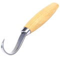 FastCraft spoon carving tool with stainless steel blade and wood handle for curve carving