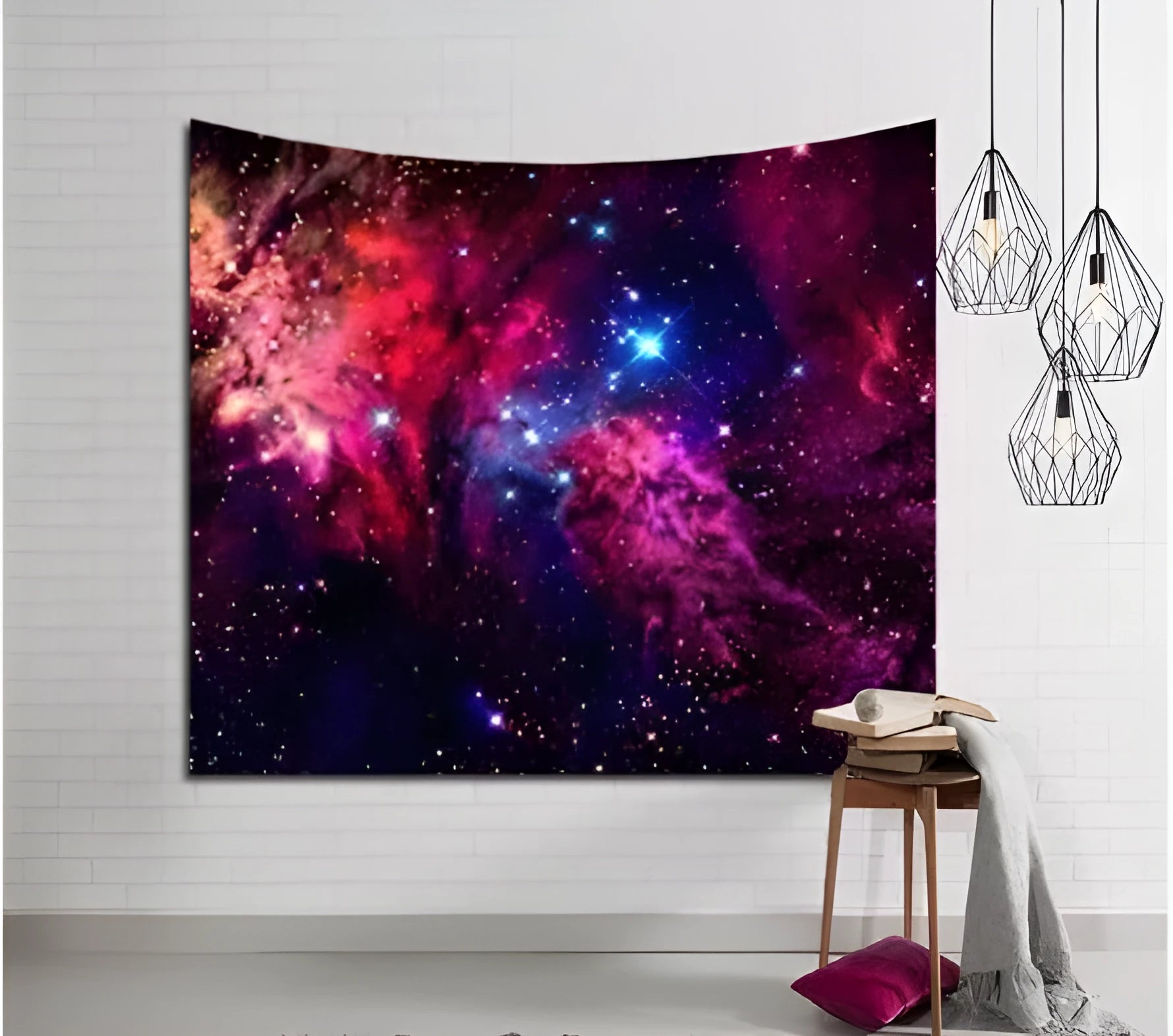 Deep Space Tapestry polyester wall hanging 150x130cm space-themed décor for bedroom