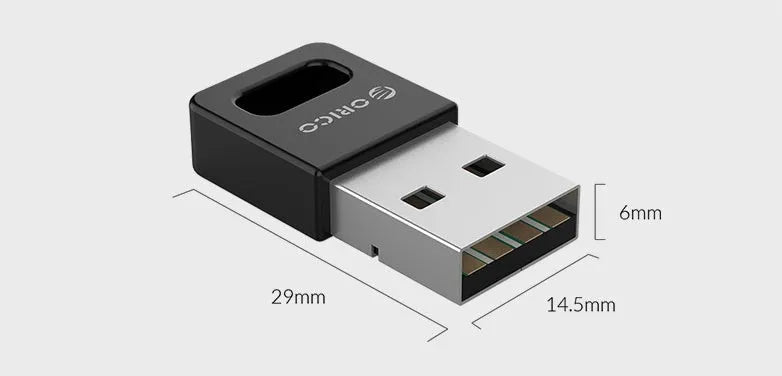 BTA-409 USB Bluetooth adapter in black and white with CSR 8510 chip for wireless connectivity