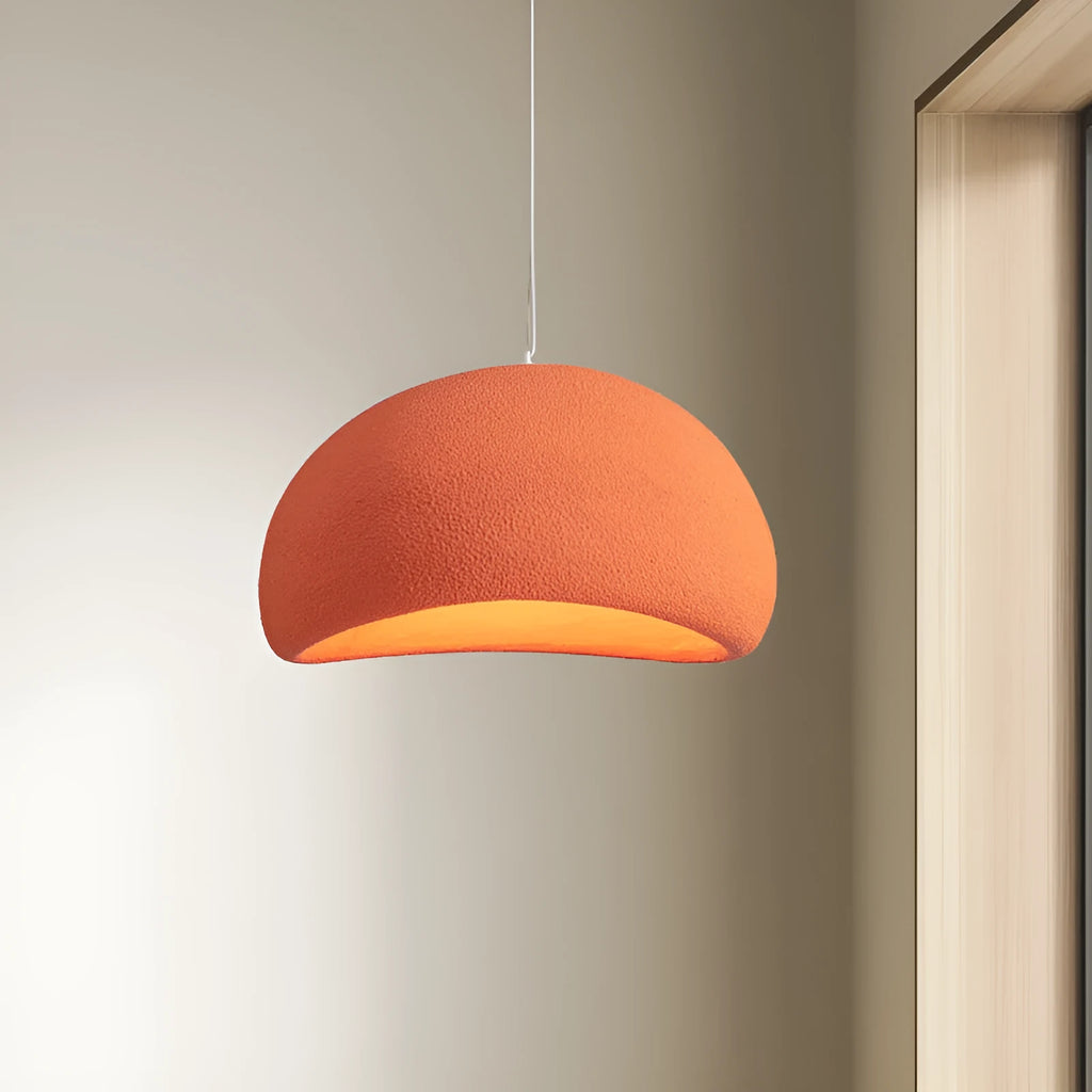 Modern simplicity handmade polystyrene chandelier 50cm diameter in orange light for bar or restaurant