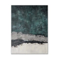Large abstract handmade painting retro green texture on canvas, hand-painted, vertical orientation, no frame