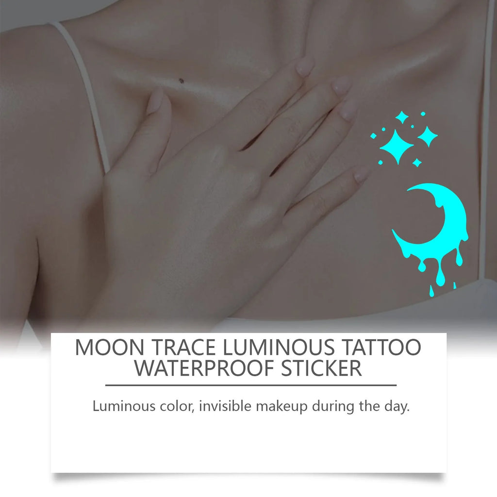 Two luminous glow-in-the-dark temporary tattoo stickers with tattoo paste tube for party body art