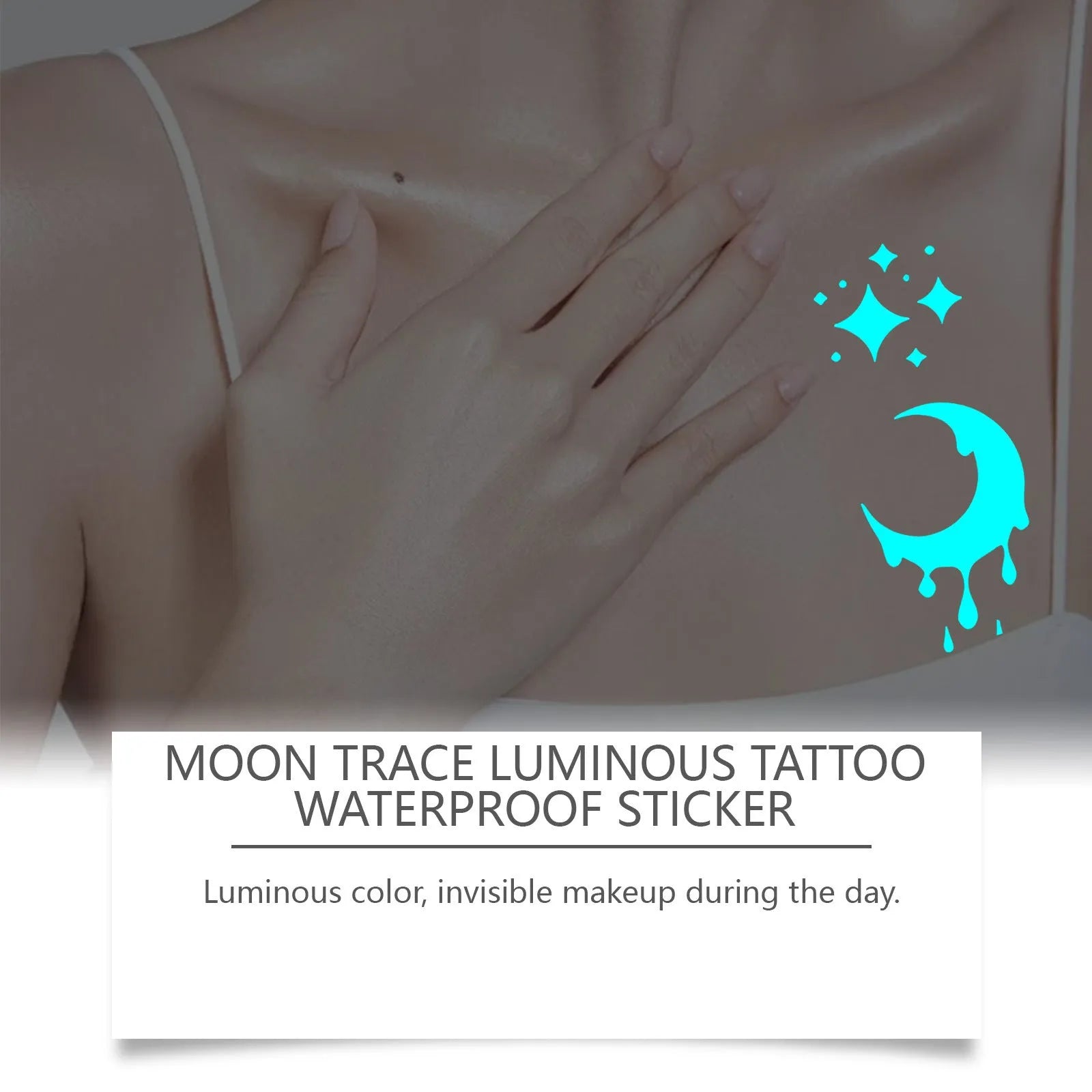 Two luminous glow-in-the-dark temporary tattoo stickers with tattoo paste tube for party body art