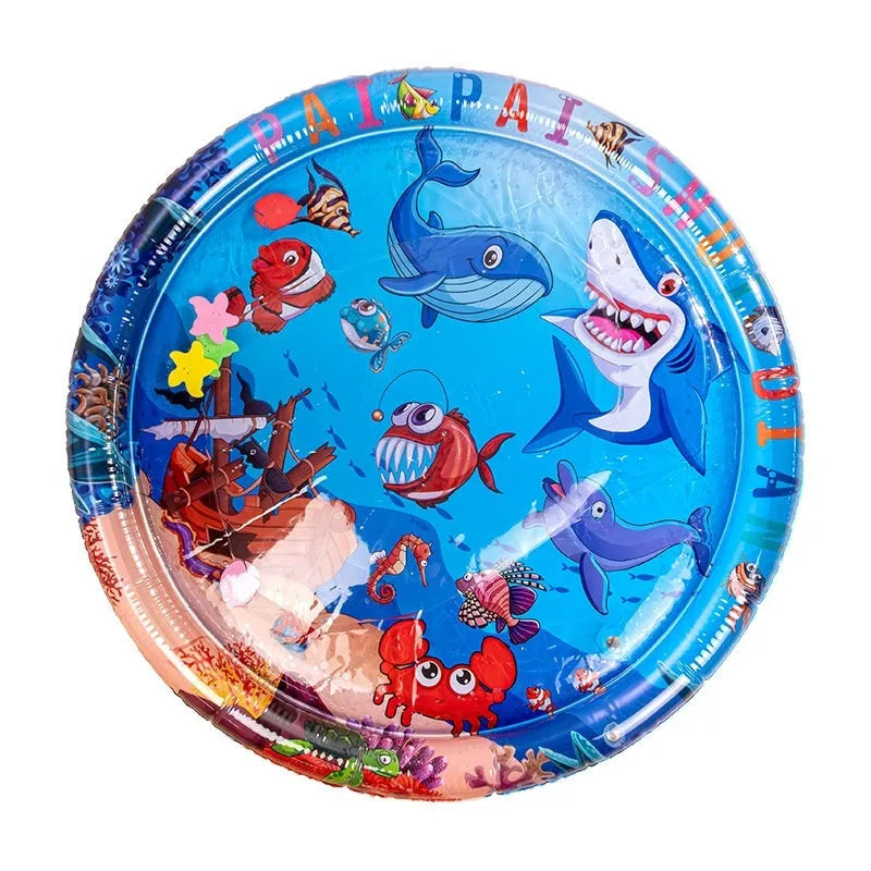 PVC inflatable pet water cooling mattress with aquatic designs for summer use