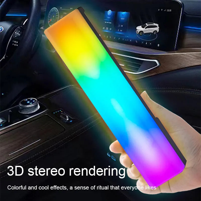 3D RGB music-activated ambiance lamp in white or black shell for table top gaming and home decor