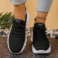Women's low-top mesh sports shoes in flyknit style with round toe and platform heel