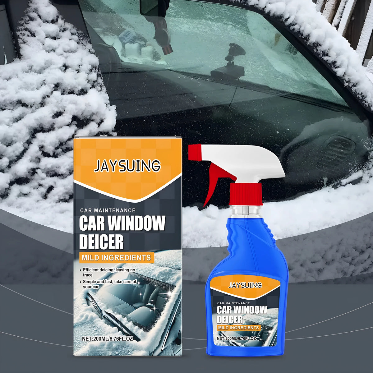 200ml car window windshield deicer bottle, 7.7 x 7.5 x 15.1cm, with water, penetrant and ethanol