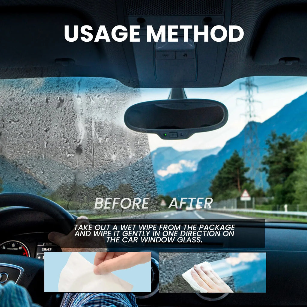 Pack of 40 car anti-fog rain wipes for windscreen application