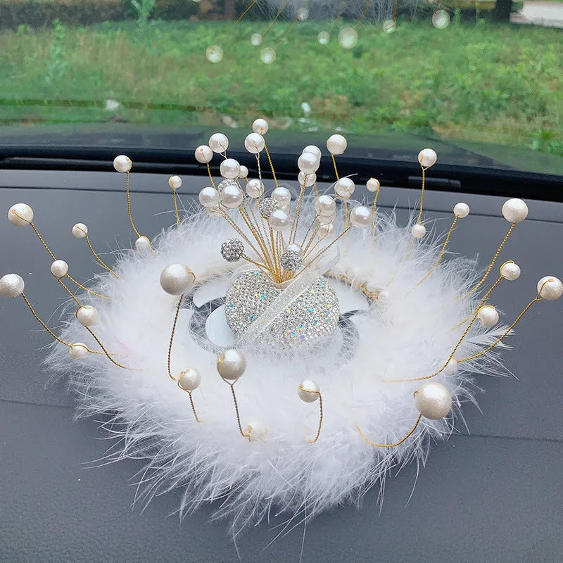 Clay car decoration ornament with diamond star design for vehicle centre console