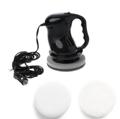Car polishing machine in ABS body with red housing, corded with cigarette lighter plug