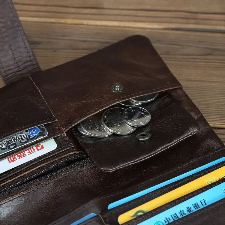 Genuine leather women's wallet with multiple card slots in a choice of solid colours.