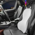 Memory cotton lumbar support cushion for car seats and office chairs in neutral colours.