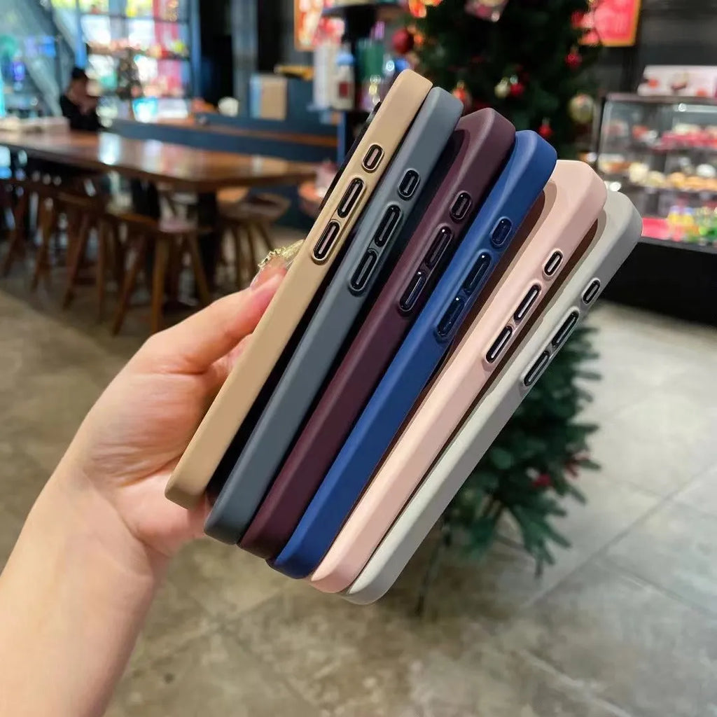 Frosted magnetic phone case for iPhone 12-15 Pro Max in Titanium Gray, shockproof PC cover with magnetic suction.