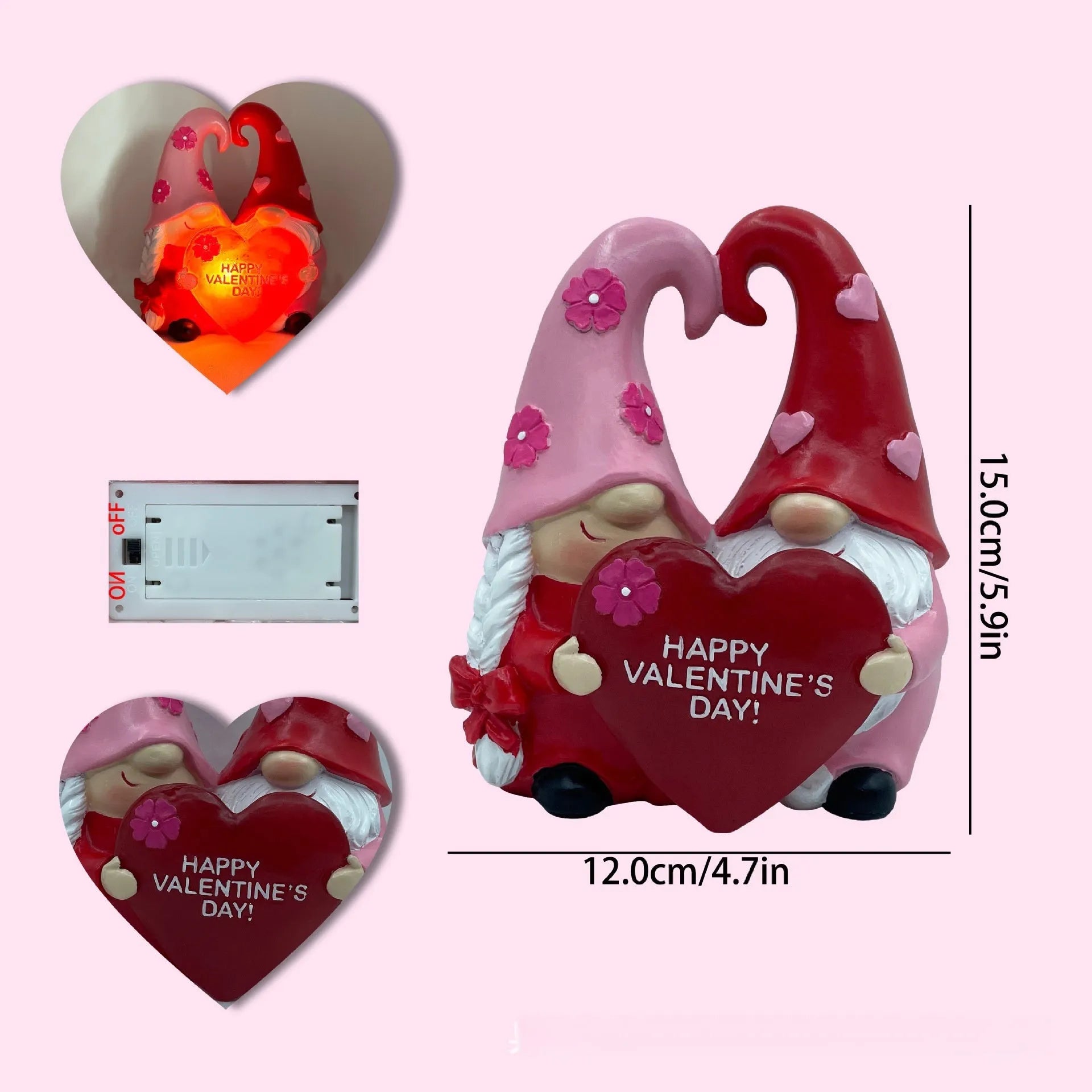Luminous Love Dwarf resin lamp ornament in modern simplicity style on a tabletop