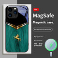 Metal phone case with magnetic glass back for Apple iPhone 12 Pro in Black colour