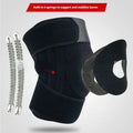 Spring support knee pad for sports with adjustable spring options and nylon mercerised cloth construction
