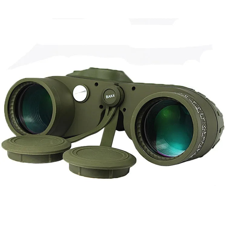 Botrand 10X50 army green navigation binocular with compass and 50mm objective lens