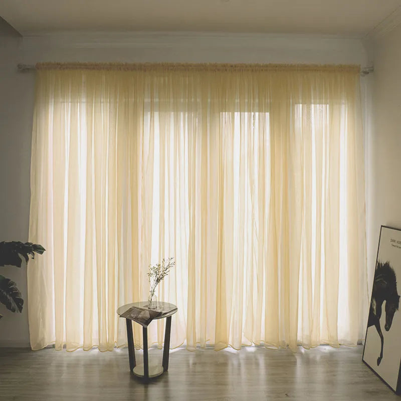 Cotton gauze curtain for balcony with 2.7m drop in solid colour option