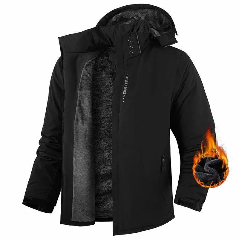 Autumn winter couple outdoor wind coat in dark blue, waterproof and windproof with extended sizes L to 9XL