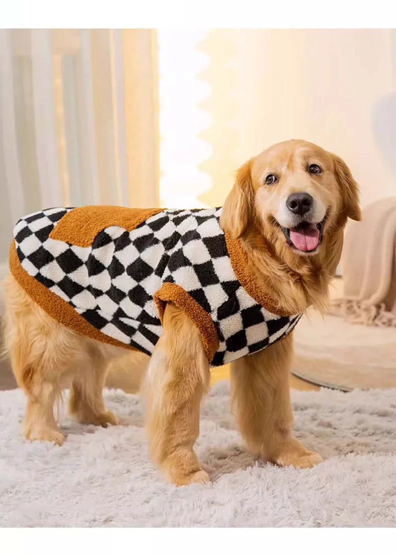 Black dog fluffy jacket vest cotton-padded lambswool pet clothing autumn winter multiple sizes