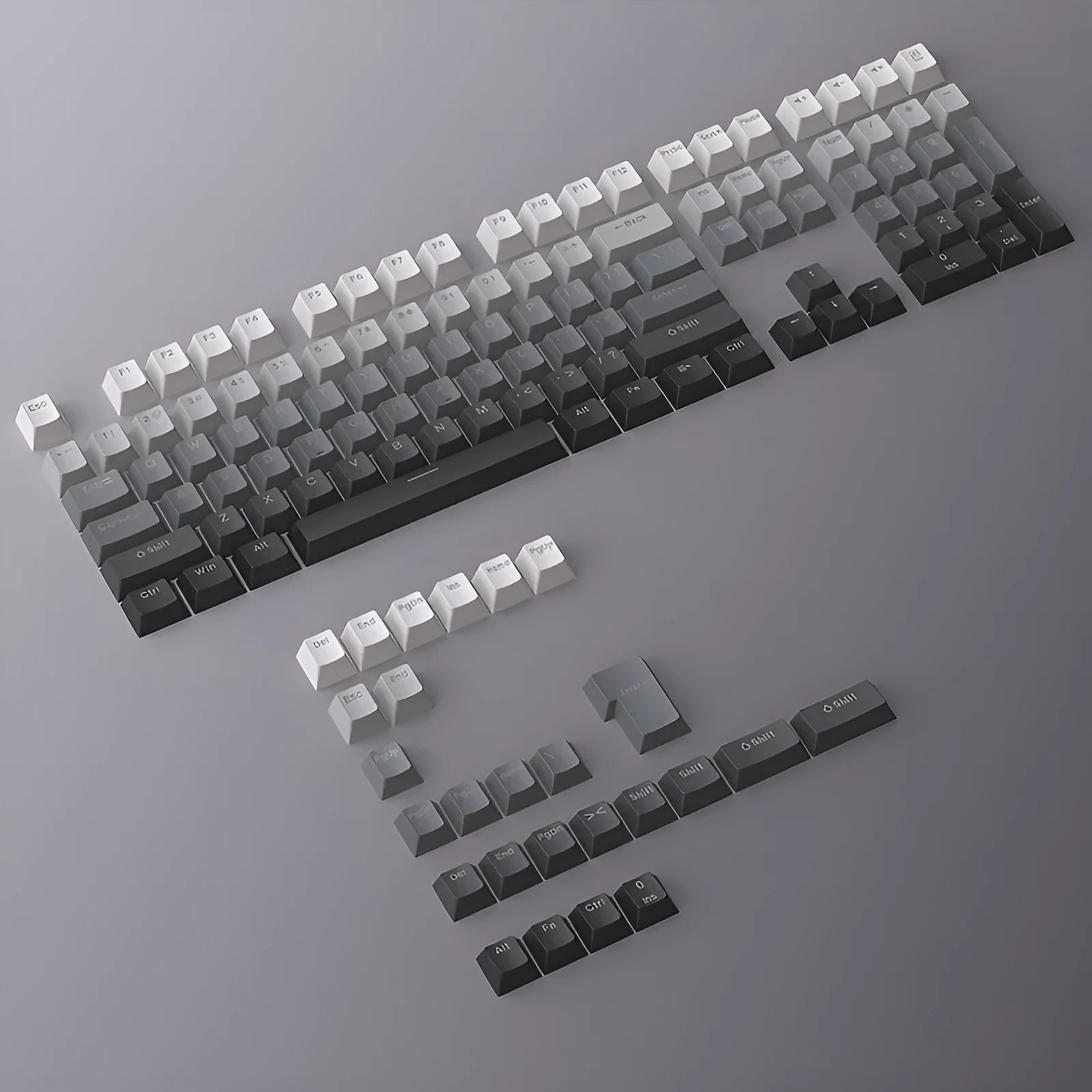 PBT double injection key cap set in Polar Day Gradient colour, 290x160x30mm, for mechanical keyboard customisation