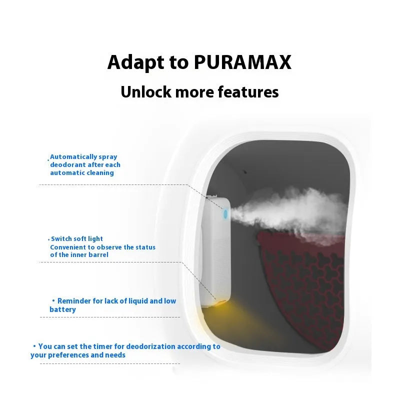 Xiaopei smart spray pet odour removal machine with external mounting bracket and purification liquids.