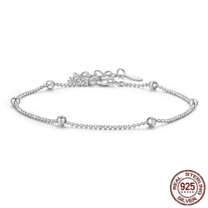 S925 sterling silver carven bead bracelet for women with electroplated finish in BSB225 colour