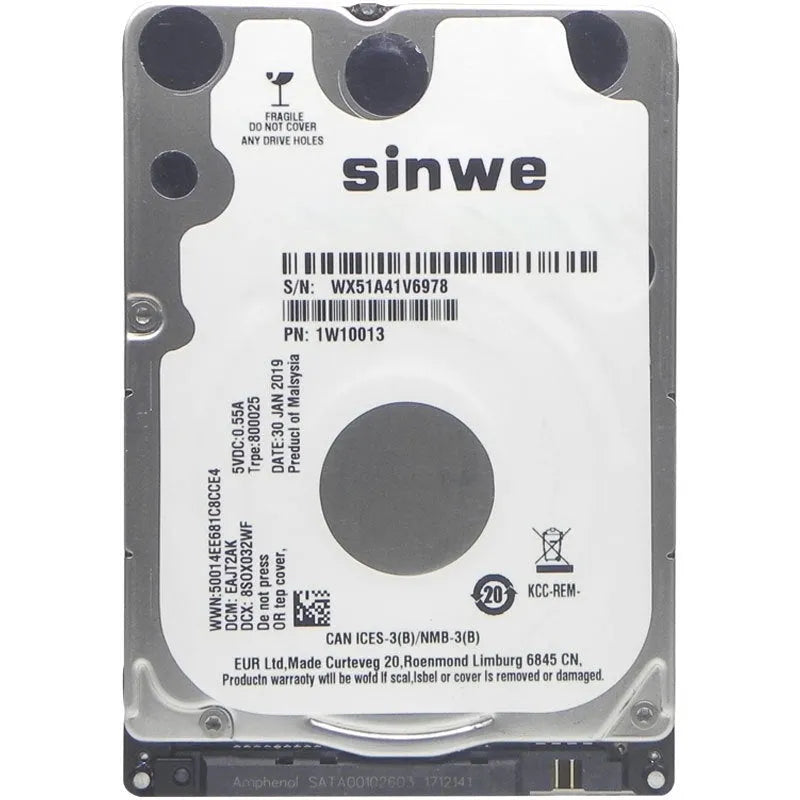 2.5 inch laptop SATA mechanical hard drive 5400 RPM 64MB cache