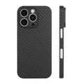 Kevlar carbon fibre texture PP phone case for iPhone, Pure Black colour, minimalist back cover design