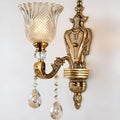 Retro crystal glass wall lamp in European style for living room or bedroom