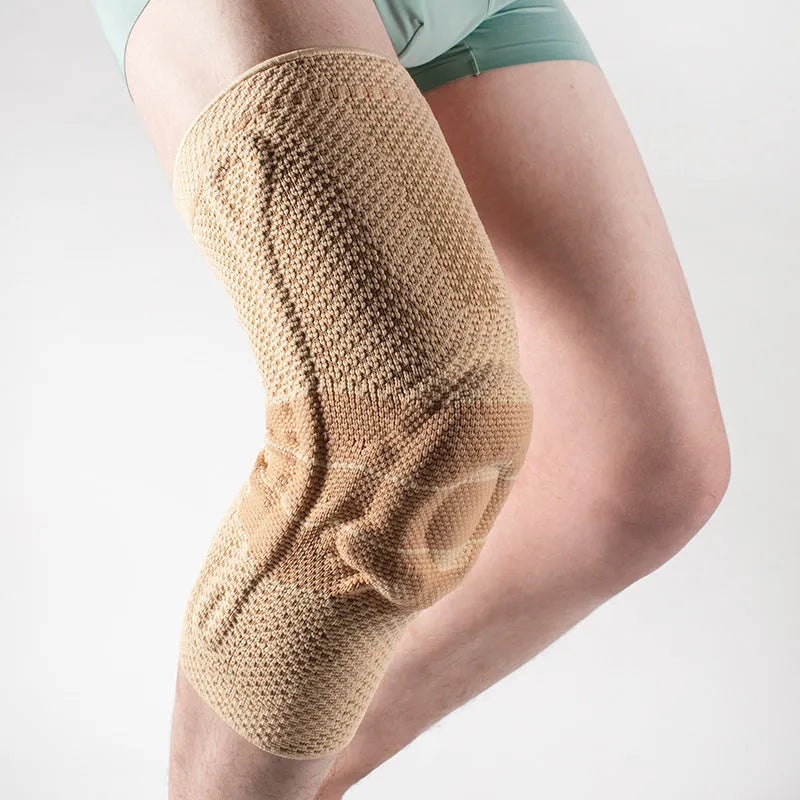Black and blue basketball knee pads made from nylon and spandex for adult sports protection