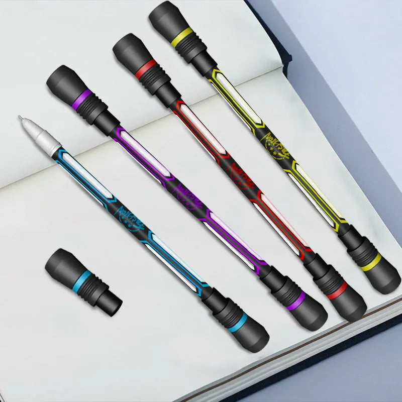 Frosted silica gel anti-slip rotary pen with 0.35mm tip shown in random colour