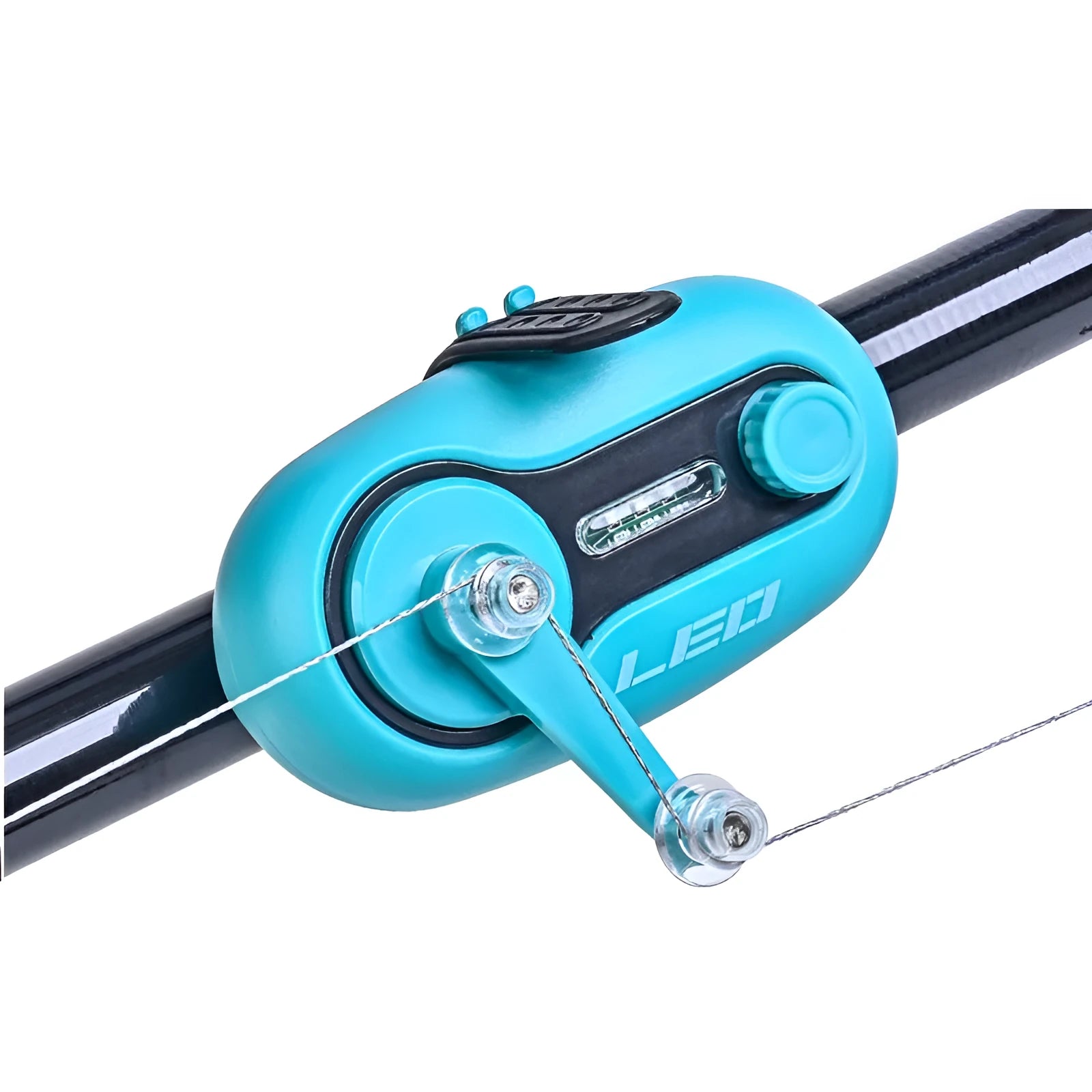 Fishing rod alarm with automatic night fishing signal induction lamp in blue or black colour options