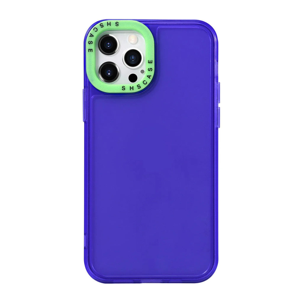 Transparent TPU photo frame phone case for iPhone with green trim