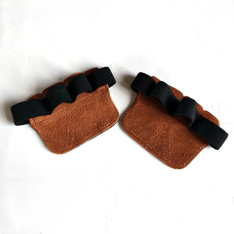 Portable anti-slip cowhide handguard for horizontal bar weight lifting adult palm protection