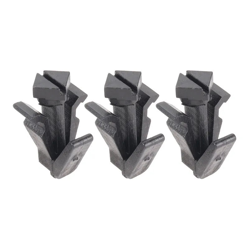 Black automotive fastener clip for Nissan bumper and grille, part number 76882-0M060.