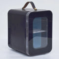 Beauty mini refrigerator with transparent door in pink, black, or white colours for car and home use