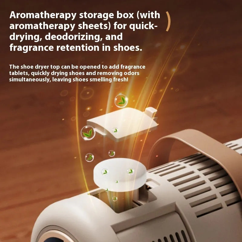 Portable foldable shoe dryer with timer, 180W, compatible with UK EU US CN plugs