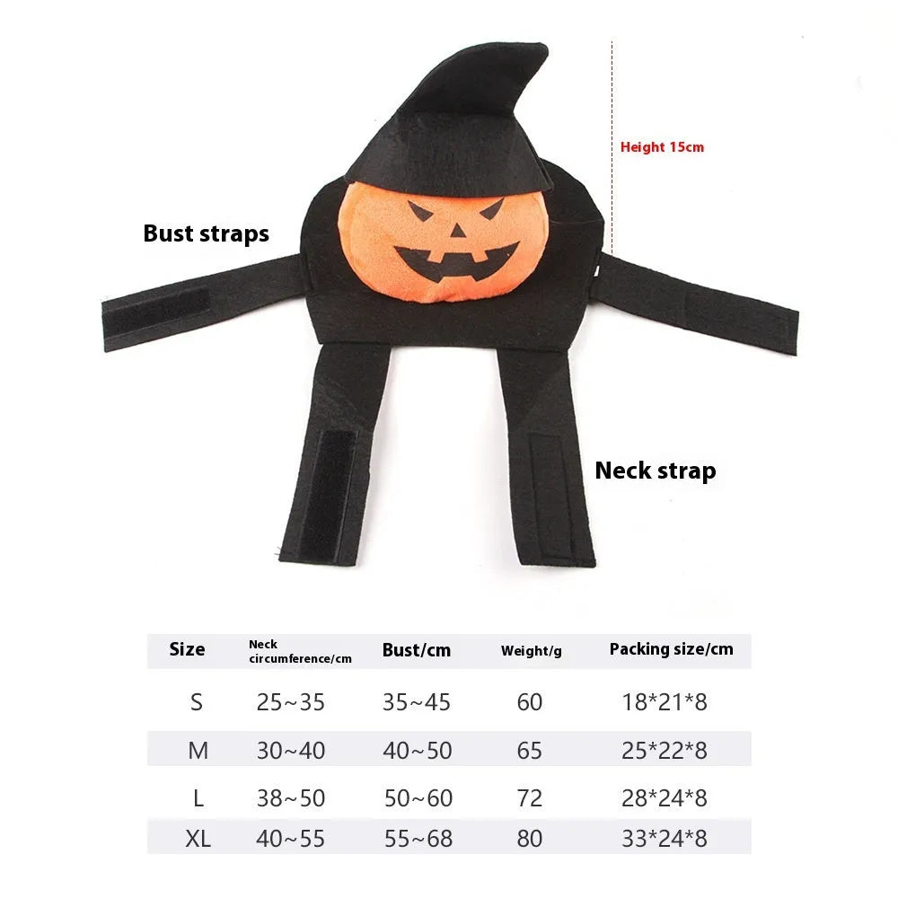 Dog wearing Halloween costume with ghost or pumpkin ghost design in PP cotton fabric