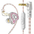Girls' diamond embedded HiFi ear loop earphones, 3.5mm wired straight plug, wheat pink or purple, 1.2m or 3m cable.