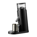 Electric coffee grinder with stainless steel reservoir and temperature control display