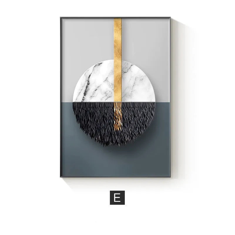 Abstract geometric pattern canvas wall art print in multiple size options