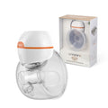 White wearable electric breast pump with 180ml silicone cup and LCD screen