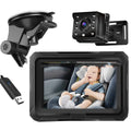 4.3-inch 1080p car baby monitor with suction cup bracket and wide-angle camera for rear seat viewing