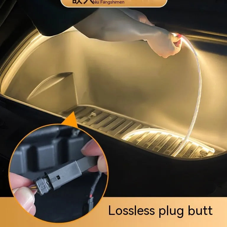 Tesla Model 3 Model Y front backup box ambient light kit with silicone light bar in three colour options